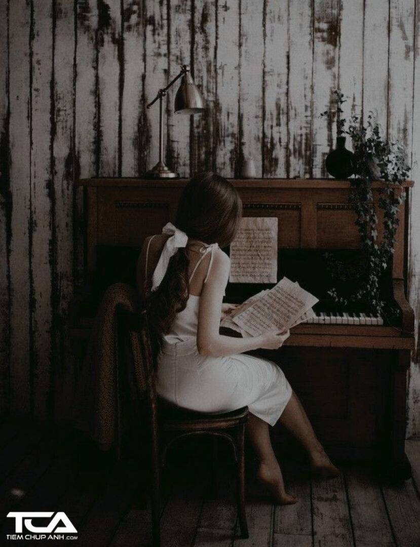 chụp ảnh với piano