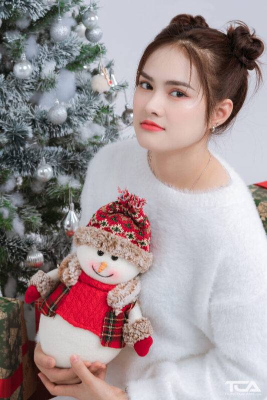 dáng chụp hình noel