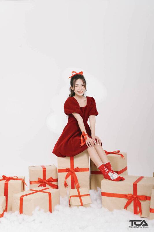 dáng chụp hình noel