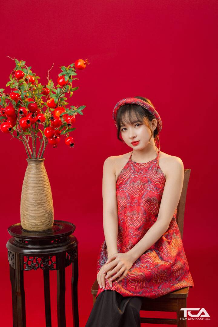 tạo dáng chụp hình tết