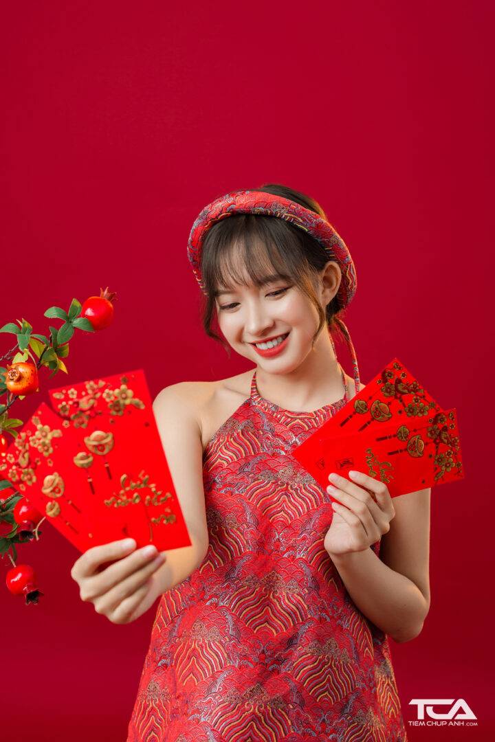 cách tạo dáng chụp hình tết