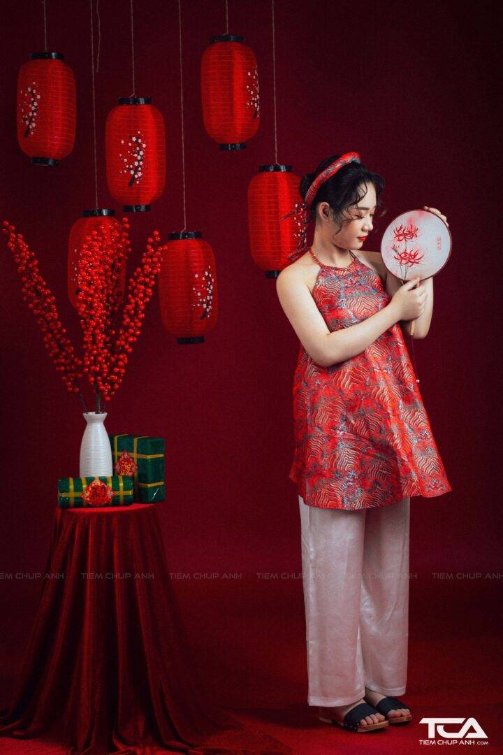 decor chụp ảnh tết tại nhà