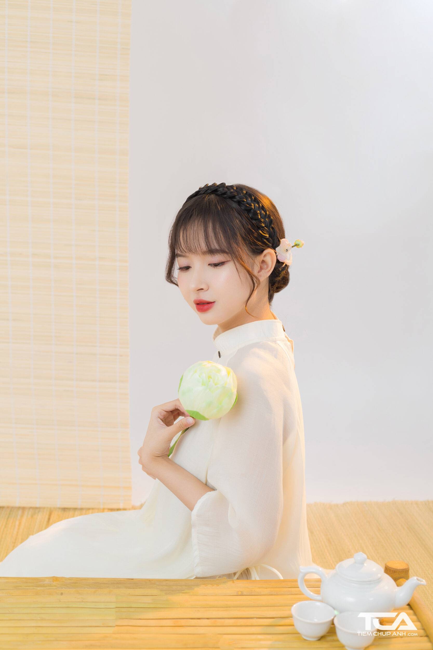trang trí góc chụp tết