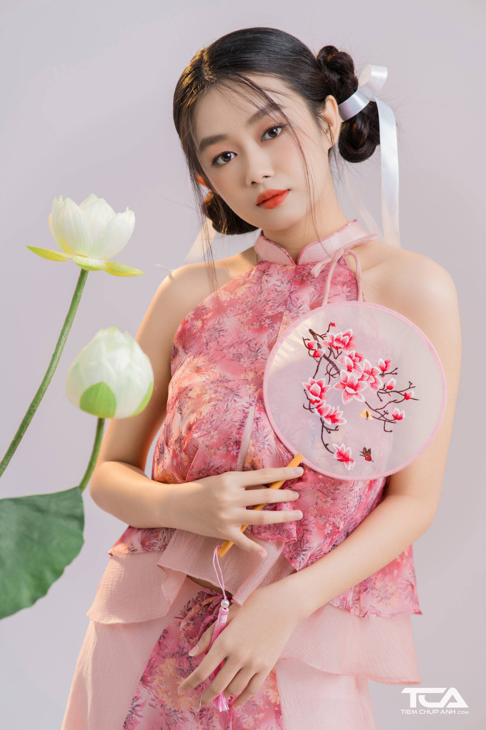 trang trí cảnh chụp tết